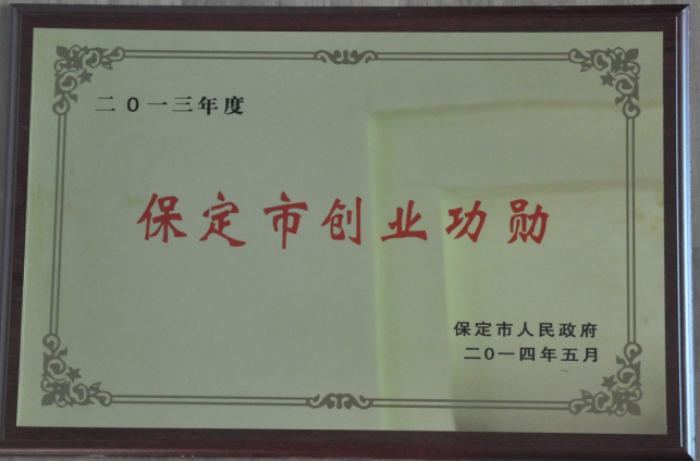 李曉恩董事長(zhǎng)榮獲“2013年度保定創(chuàng)業(yè)功勛”稱號(hào)